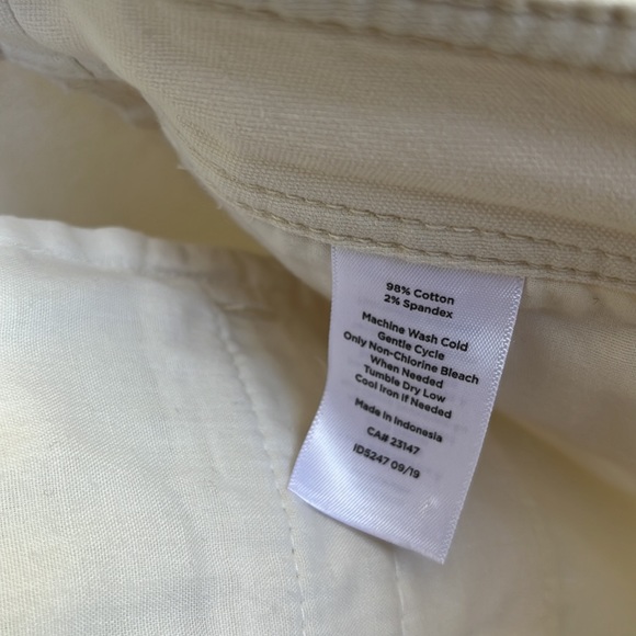 Talbots Wide Leg Cropped Chino Cream 10P - Picture 7 of 7